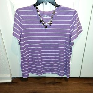 ***OFF-SEASON CLEARANCE***   Time and Tru Lavender Striped Tee